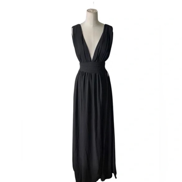 LULUS - Heavenly Hues Black Maxi Dress - Sz Small - Picture 3 of 7